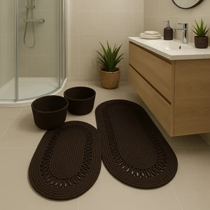 Terra 4’lü Banyo Seti – 2’li Oval Paspas & 2’li Oval Sepet, Doğal Halat Dokuma, El Yapımı - Premium