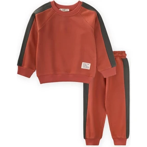 Garnili Sweatshirt Takım 2-8 Yaş Kiremit