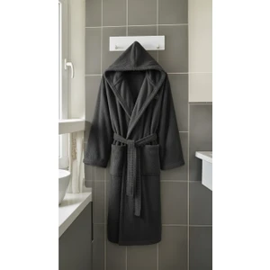 Efendioğlu Türcan Kapşonlu Bornoz Antrasit S/m