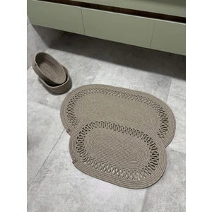 Terra 4’lü Banyo Seti – 2’li Oval Paspas & 2’li Oval Sepet, Doğal Halat Dokuma, El Yapımı - Premium