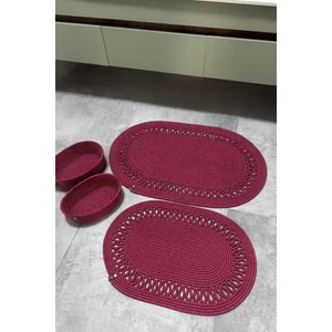 Terra 4’lü Banyo Seti – 2’li Oval Paspas & 2’li Oval Sepet, Doğal Halat Dokuma, El Yapımı - Premium