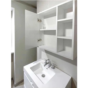 Emdief Home Aynalı Banyo Dolabı Tek Kapaklı Iki Raflı 60X65X15 cm