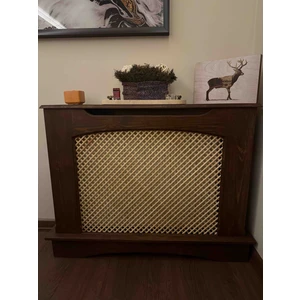 Ahşap Petek Önü Kapama Dresuar Koyu Ceviz Şömine Desen