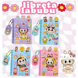 ÖZ OFİS Kawaii Labubu Sticker Defter Seti Anahtarlık Hediyeli 1 Adet Renkli ve Eğlenceli