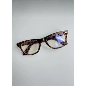 Unisex Wayfarer Leopar Mavi Işık Korumalı Gözlük Ekran Gözlüğü Blue Block