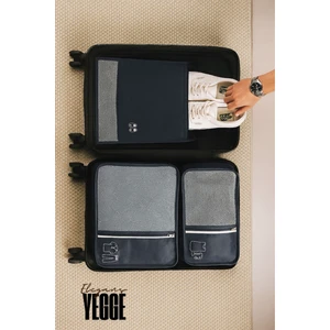 3'lü Ön Cepli Valiz Düzenleyici Bavul Içi Organizer Set Seyehat Hurcu-Kaliteli Bavul Içi Düzenleyici