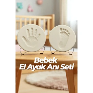 Bebek El Ayak Izi Anı Seti - Yeni Doğan Bebek Kişiselleştirilebilir Kil - El ve Ayak Için
