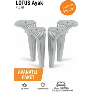 İmt Aksesuar Lotus 16 cm Krom (4 Adet) Mobilya Koltuk Yatak Odası Tv Ünitesi Konsol ve Sehpa Ofis Mobilyası Ayağı