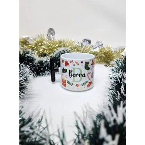 Happy Mountains Isme Özel Kişiye Özel Mutlu Noeller Yılbaşı Temalı Happy New Year Design T Kupa Bardak Latte Fincanı