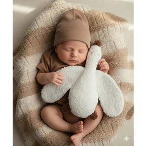 Suvolta Store Sevimli Ördek Uyku Arkadaşı ve Peluş Oyuncak  Beyaz-Camel 38 cm