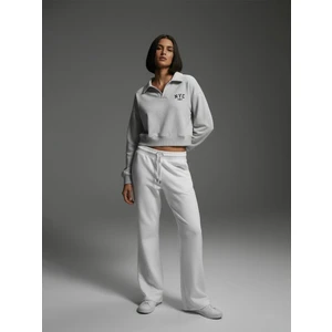 Beli Lastikli Flare Beyaz Eşofman