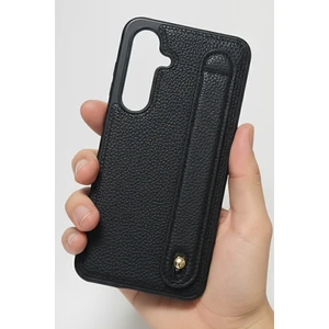 Samsung Galaxy S24FE Siyah,tutmaçlı Yumuşak Deri Kılıf