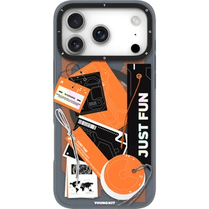 iPhone 17 Pro Uyumlu Kılıf M-Safe Şarj Özellikli Youngkit Different Dimension Serisi Kapak Turuncu