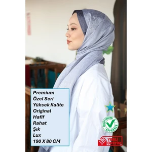 Hint İpek Premium Lux Original Monogram Şal (Ipek Vual, Özel Seri, Yüksek Kalite, Hafif, Rahat, Şık, Tesettür Giyim, Shawl, Hijab)