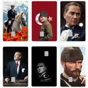 Kart Kaplama Sticter Etiket 6 Adet Atatürk 60003