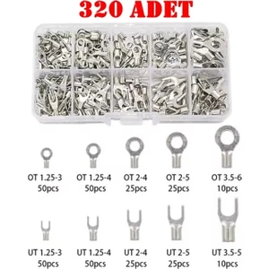 MR-274E-2 Kutulu Halka ve Çatal Tip Izolesiz Kablo Terminali Seti 320 Parça 5 Boy