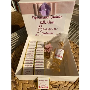 Öğretmenler Günü Hediye Çikolata Kutusu Isme Özel 40 Adet Kutulu
