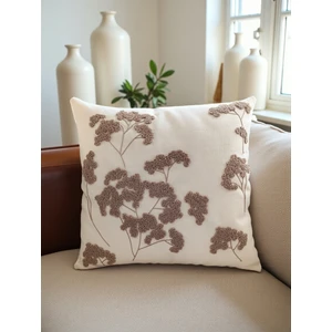 Nunu Teks Çiçek Desenli Punch Nakışlı Kırlent Kılıfı