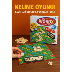 Wordx Ahşap  Akıl ve Kelime Oyunu | 8+ Yaş Zeka Geliştirici Eğitici Aile Kutu Oyunu | 2-4 Kişilik