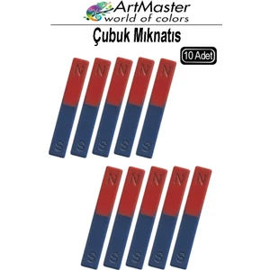Çubuk Mıknatıs 10 Adet Deney Malzemesi Kırmızı Mavi Boyalı Okul Projeleri Için I Şekilli Manyetik Çubuk Mıknatıs