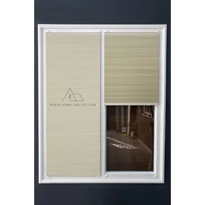 Serin Home Collection Honeycomb Krem Plise Perde  Karartma ve Isı Yalıtım Özellikli