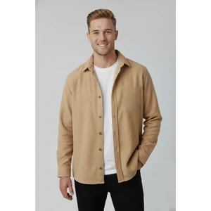 Erkek Camel Kadife Fitilli Rahat Kesim Gömlek Yumuşak Dokulu Likralı Kadife Gömlek 2600758