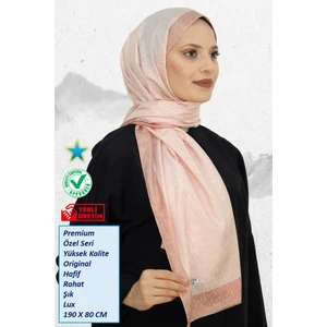 Hint İpek Hint Ipek Premium Lux Original Monogram Şal (Ipek Vual, Özel Seri, Yüksek Kalite, Hafif, Rahat, Şık, Tesettür Giyim, Shawl, Hijab)