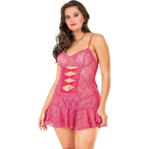 UG-429 Bayan Dantelli Gecelik Fuşya