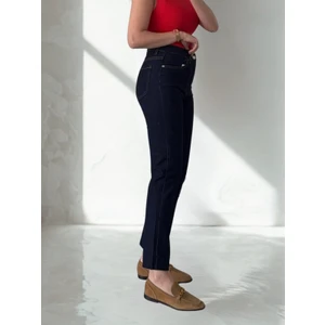 Bees Jeans Koyu Mavi Boy Fit Kesik Paça Strait Jean