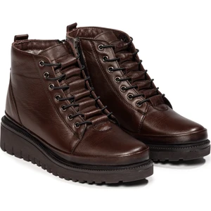 Selin Soylu Kadın Hakiki Deri Bot, Kışlık Günlük Kürklü Bot , Fermuarlı Bot, Kadın Bot