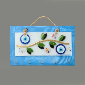 Deco Zeytin Anahtar Askısı - Mavi - 25 cm