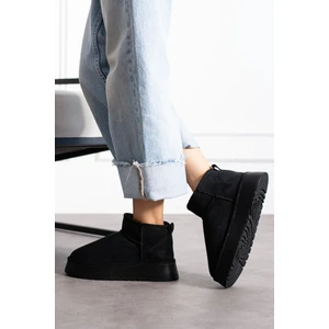Kadın Taba Mini Süet Içi Kürklü Yüksek Kalın Taban Kışlık Bot