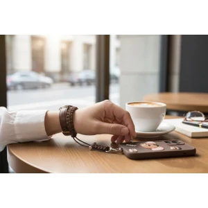 My Strape Kahverengi Bileklik Telefon El Askısı Tüm Kılıflara Uyumlu