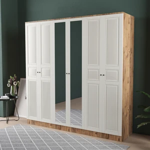 Nil 6 Kapaklı Eko Gardırop - Mdf Kapak