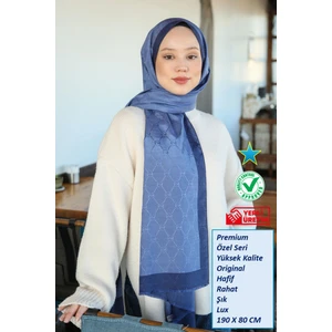Hint İpek Hint Ipek Premium Lux Original Monogram Şal (Ipek Vual, Özel Seri, Yüksek Kalite, Hafif, Rahat, Şık, Tesettür Giyim, Shawl, Hijab)