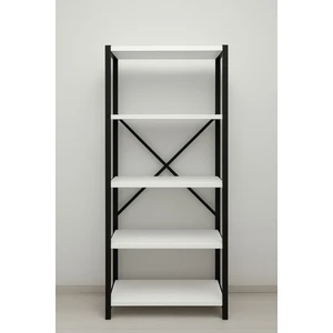 Çok Amaçlı Mutfak Rafı Metal Gövde Beyaz Raflarla 5 Raflı 59,7x25,5x150 cm