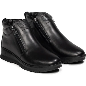 Selin Soylu Kadın Hakiki Deri Bot, Kışlık Günlük Kürklü Bot , Fermuarlı Bot, Kadın Bot