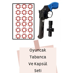 Oyuncak Patlak Tabanca ve Kapsül Seti 2 Si 1 Arada