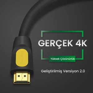 4K 60Hz 18Gbps HDR ARC HDCP Destekli HDMI 2.0 Kablo 2 Metre
