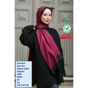 Hint İpek Premium Lux Original Monogram Şal (Ipek Vual, Özel Seri, Yüksek Kalite, Hafif, Rahat, Şık, Tesettür Giyim, Shawl, Hijab)
