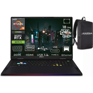 Msı Raider A18 Hx Ryzen 9 9955HX3D A9WHG-266TR-K13 64GB 1tb+1tb RTX5070TI W11HOME 18" 240Hz Wqxga Gaming Laptop & A9WHG266TRK13