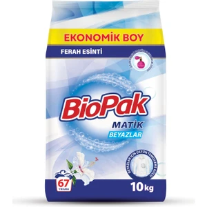 Biopak Matik Toz Deterjan 10KG Beyazlar
