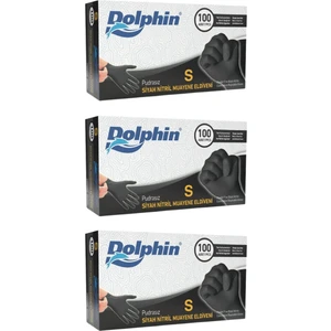 Çok Amaçlı Siyah Nitril Eldiven (S) 100lü Paket 3 Adet (Gıdaya Uygun)