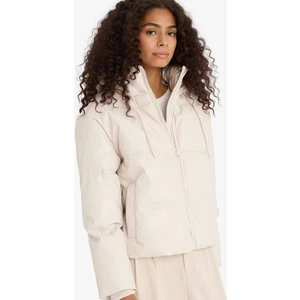 Regular Fit Kapüşonlu Polar Astarlı Suni Deri Mont F2142AX25WN