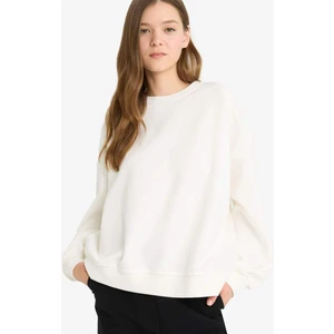 Oversize Geniş Kalıp Bisiklet Yaka Basic Düz Sweatshirt A4177AX25WN