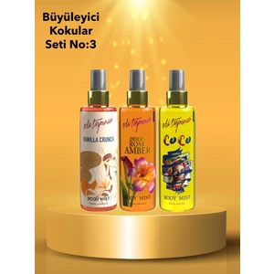 Eda Taşpınar Büyüleyici Kokular Seti No:3 - Vanilya & Amber & Coco Body Mist 3 x 200 ml