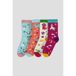 Defne Baby 4 Çift Mevsimsel Kız Çocuk Soket Çorap