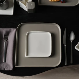 Quadro Grey 27 Parça Kahvaltı Takımı 6 Kişilik Porselen Modern Tasarım Renkli