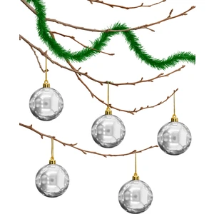 10CM 6lı Gümüş Top