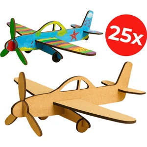 Boyanabilir Model Uçak - Sınıf, Kreş, Anaokulu Toplu Set - Boyama Etkinliği - 25'li Set